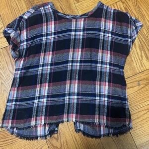 Anthropologie Cloth & Stone short sleeve flannel t-shirt